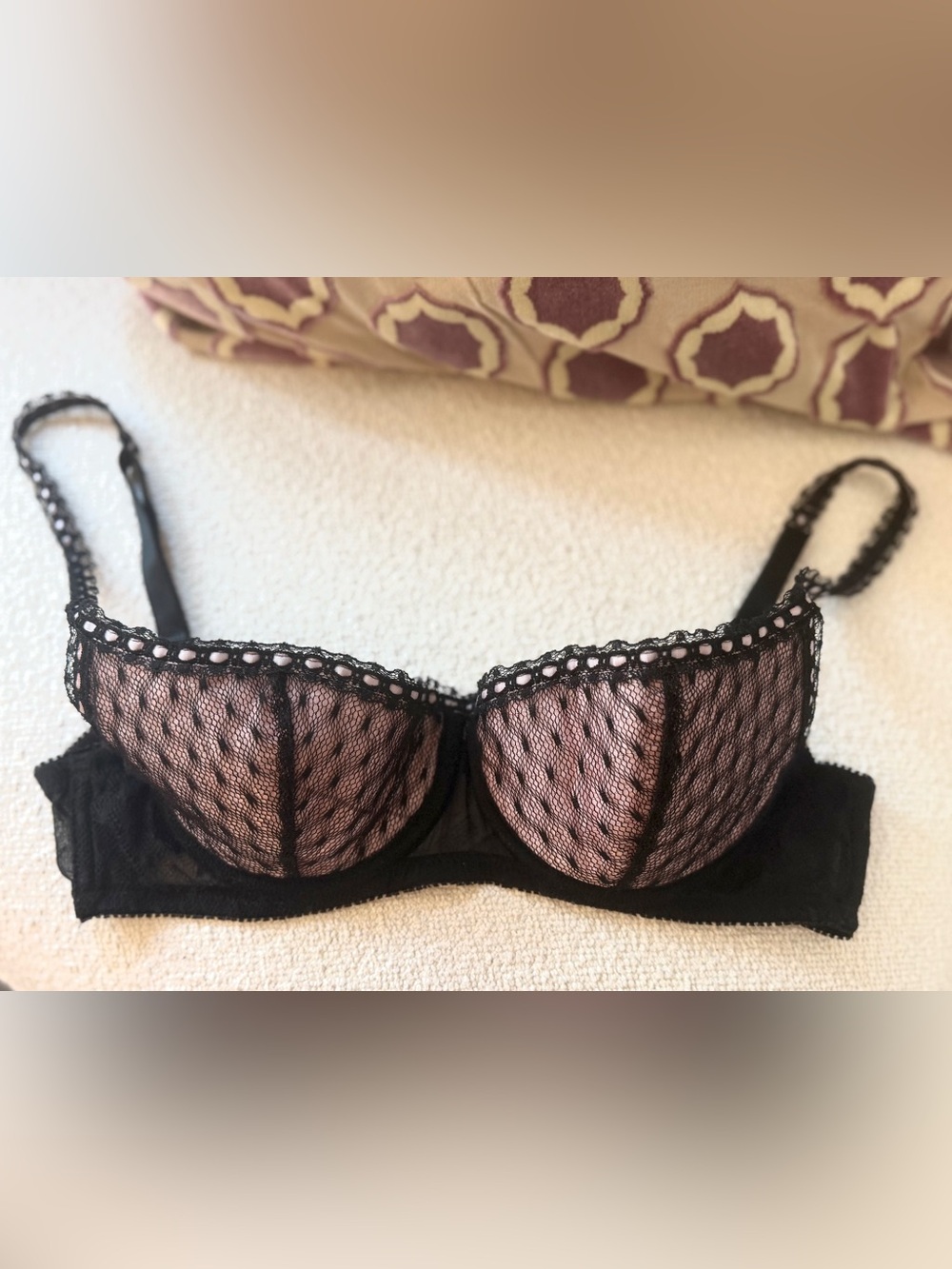 Victoria’s Secret Very Secret Balconette Demi Bra 34B (Pink/Black)